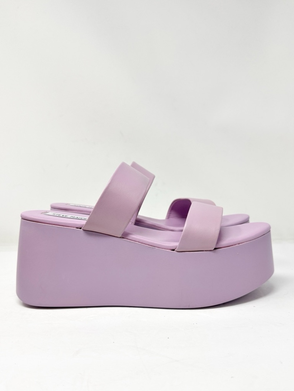 Steve Madden Romy Leather Platform Sandals Lavender Purple Size 9.5